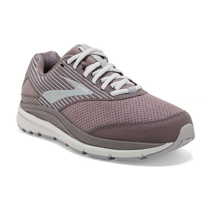 Women's Brooks Addiction Walker Suede Color: Shark/Alloy/Oyster (EXTRA WIDE WIDTH)