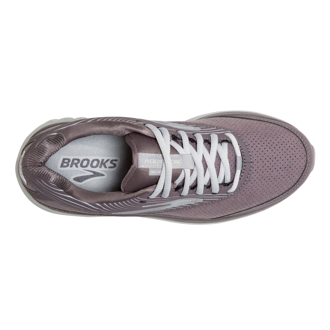 Women's Brooks Addiction Walker Suede Color: Shark/Alloy/Oyster (EXTRA WIDE WIDTH)