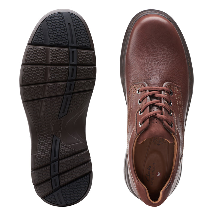 Men's Clarks Un BrawleyPace Color: Mahogany Leather (REGULAR & WIDE WIDTH)