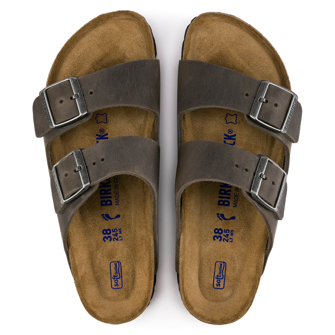 Birkenstock Arizona Soft Footbed Oiled Leather Color: Iron