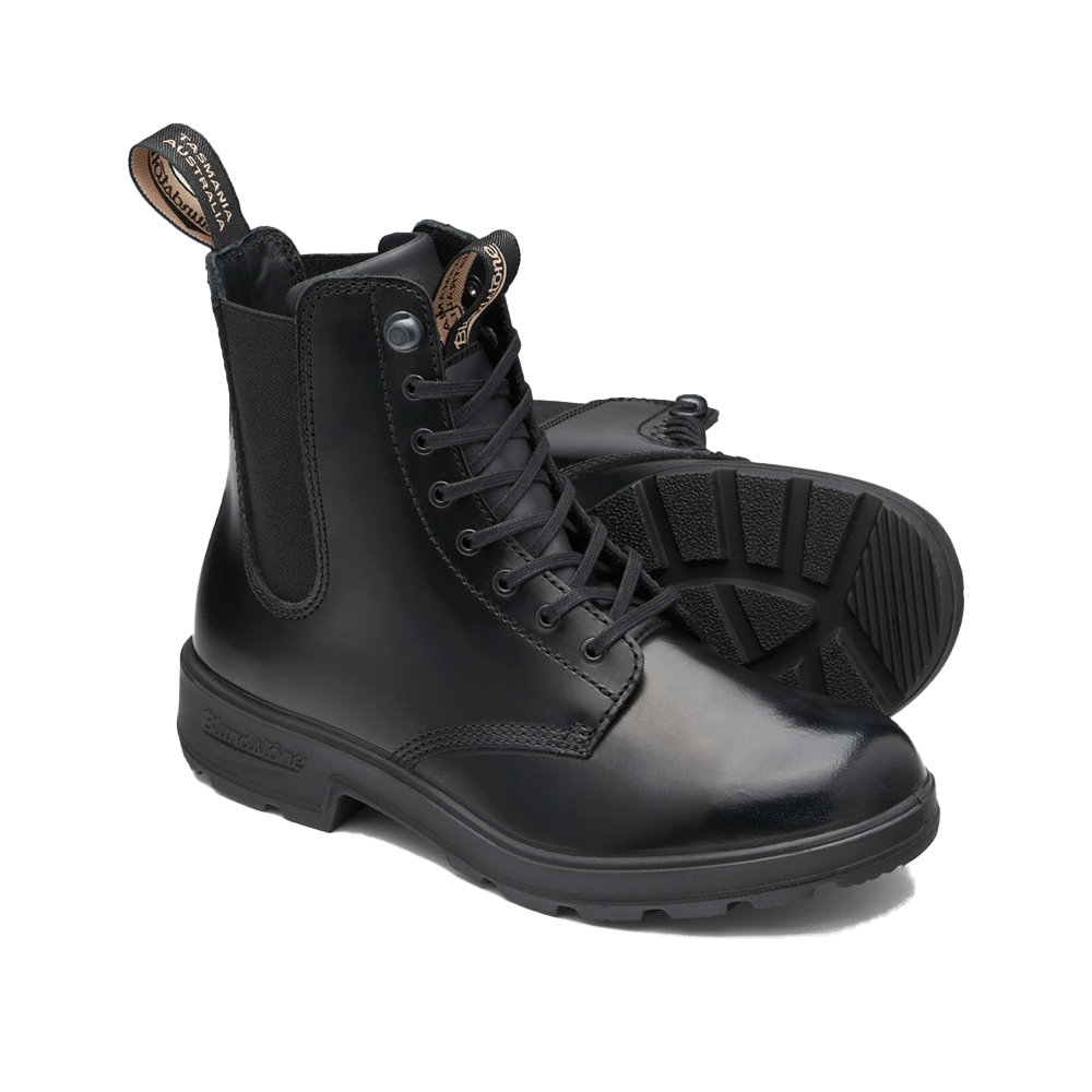 Women's Blundstone #2219 Lace Up Boot Color: Black Brush