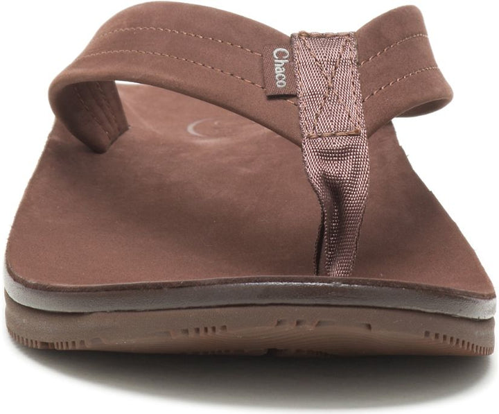 Men's Chaco Classic Leather Flip Color: Dark Brown