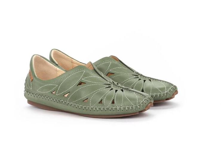 Women's Pikolinos Jerez Leather Moccasin Color: Mint Green