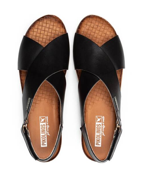 Women's Pikolinos Mahon Cross-strapped Sandal Color: Black