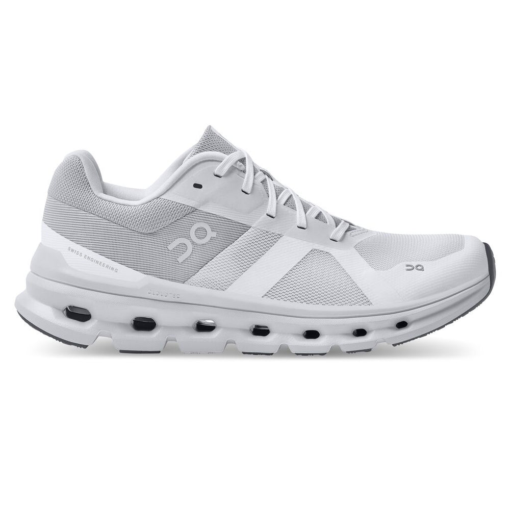 Women's On-Running Cloudrunner Color: White/Frost (WIDE WIDTH)