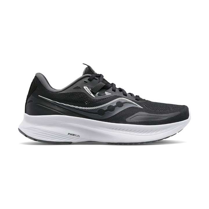 Men's Saucony Guide 15 Color: Black | White (WIDE WIDTH)