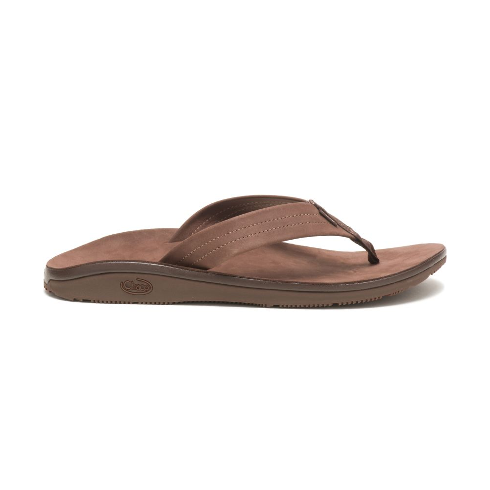 Men's Chaco Classic Leather Flip Color: Dark Brown