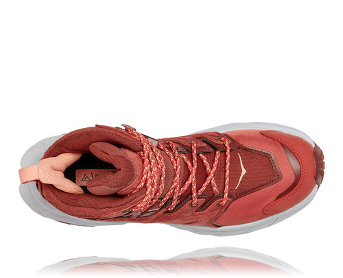 Women's Hoka One One Anacapa Mid GTX Color: Hot Sauce / Cherry Mahogany