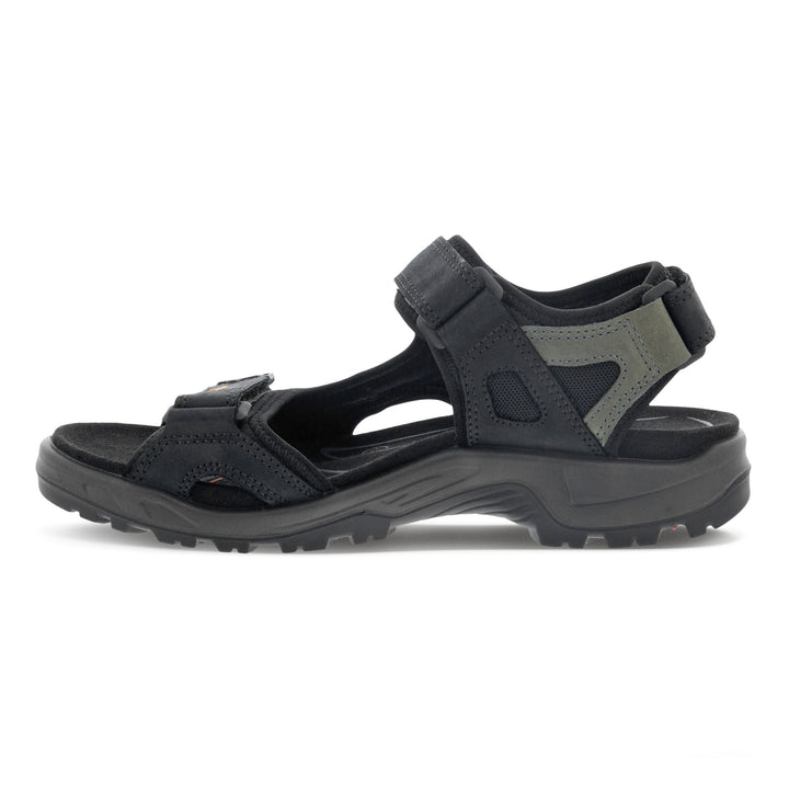 Men's Ecco Yucatan Sandal Color: Black/Mole/Black