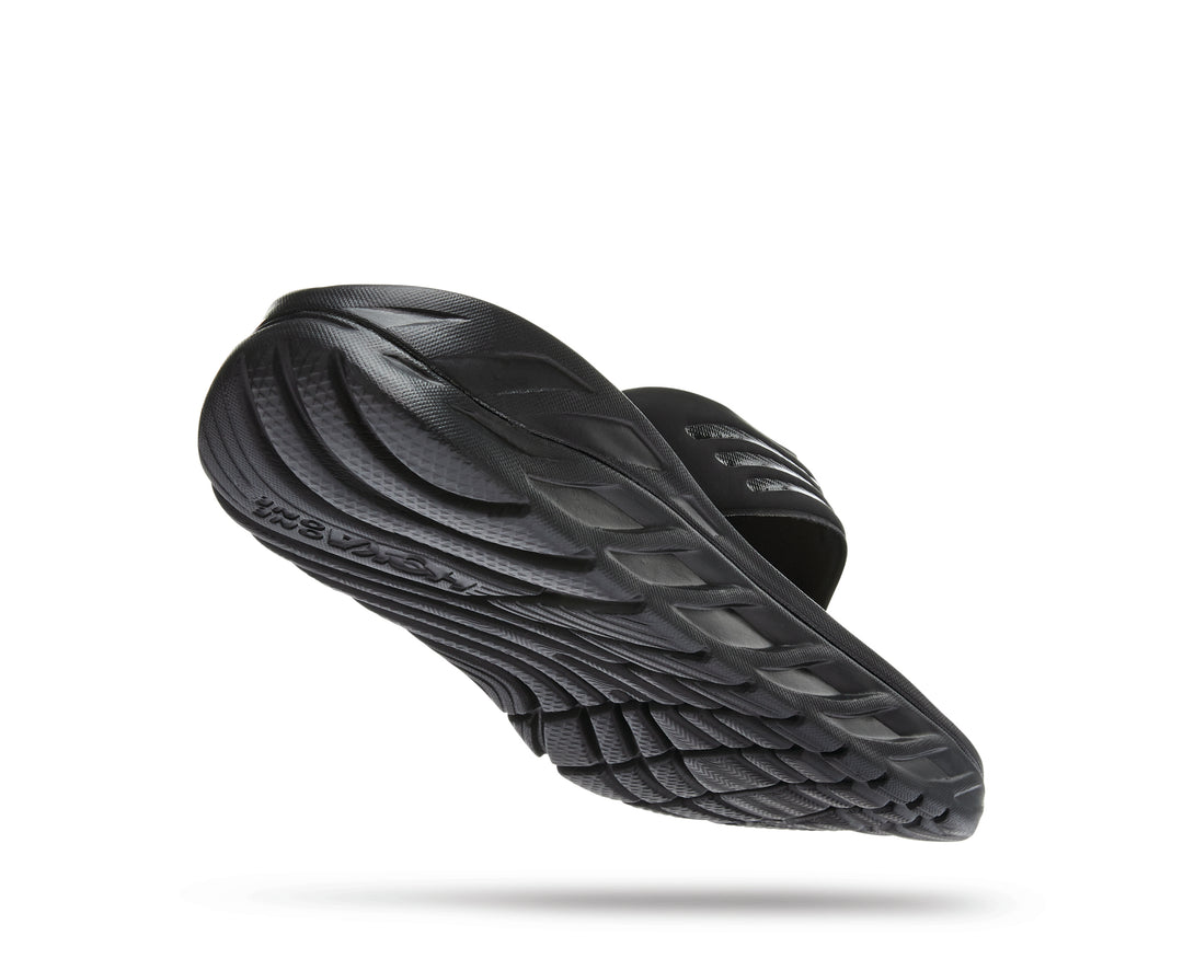 Men's Hoka One One Ora Recovery Flip Color: Black/Dark Gull Grey