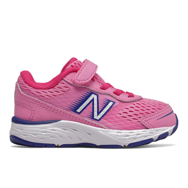 Toddler's New Balance 680v6 Bungee Color: Sporty Pink with Astral Glow
