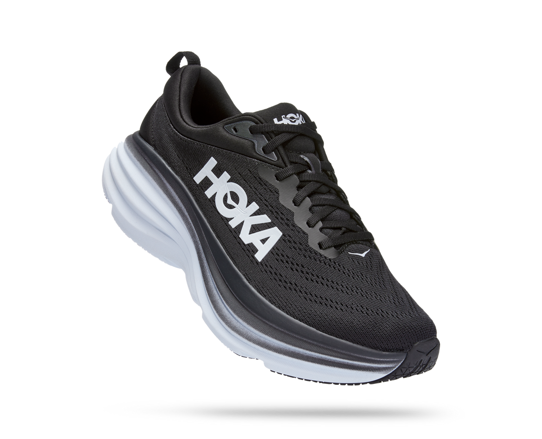 Men's Hoka One One Bondi 8 Color: Black / White 