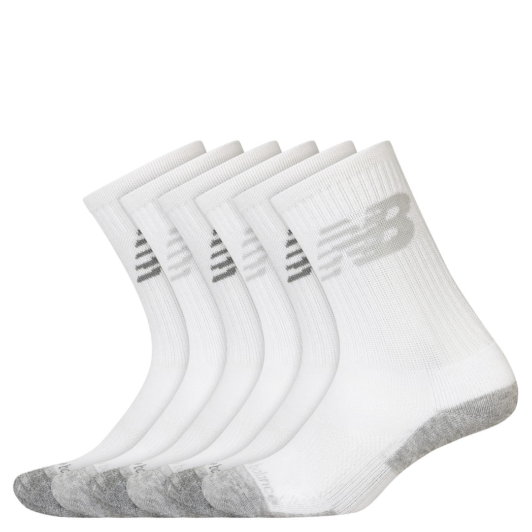 New Balance 6PK Crew Socks Color: White Multi