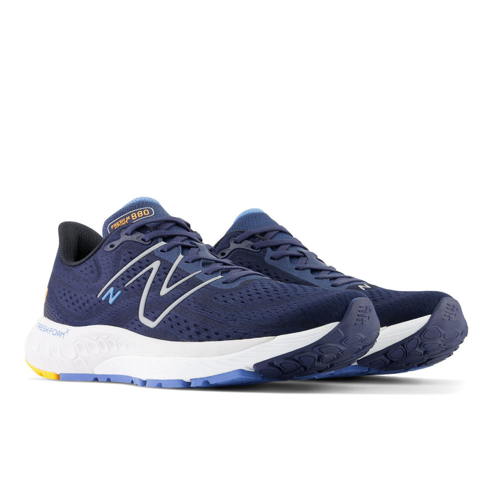 Men's New Balance Fresh Foam X 880v13 Color: Nb Navy with Heritage Blue and Hot Marigold 