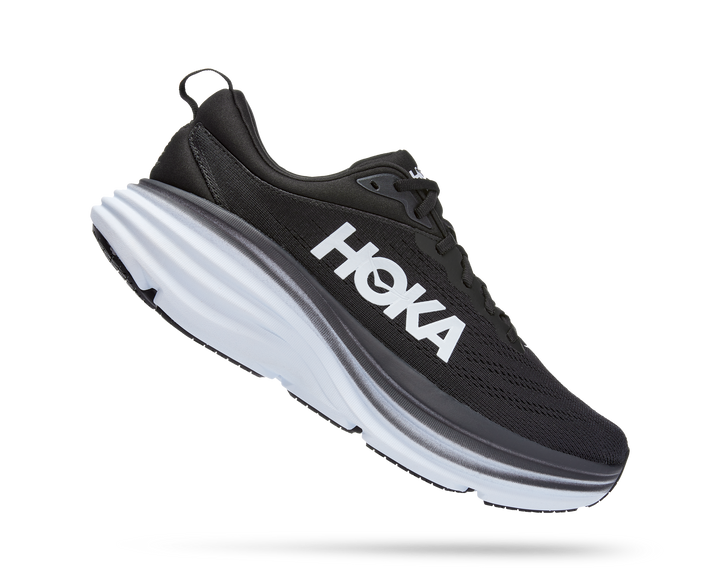 Men's Hoka One One Bondi 8 Color: Black / White 