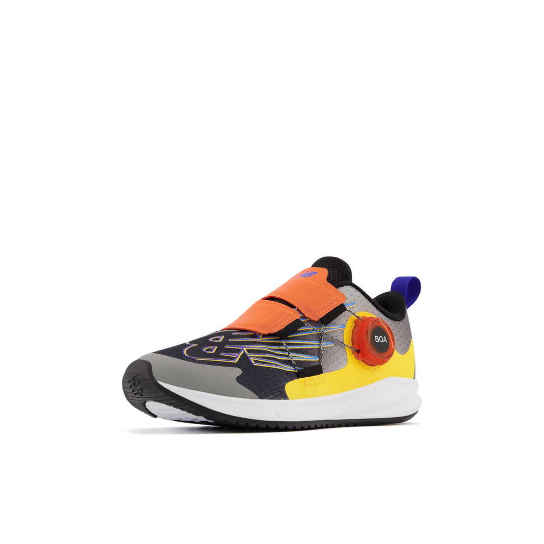 Little Kid's New Balance FuelCore Reveal v3 BOA Color: Black with Infinity Blue & Vibrant Orange