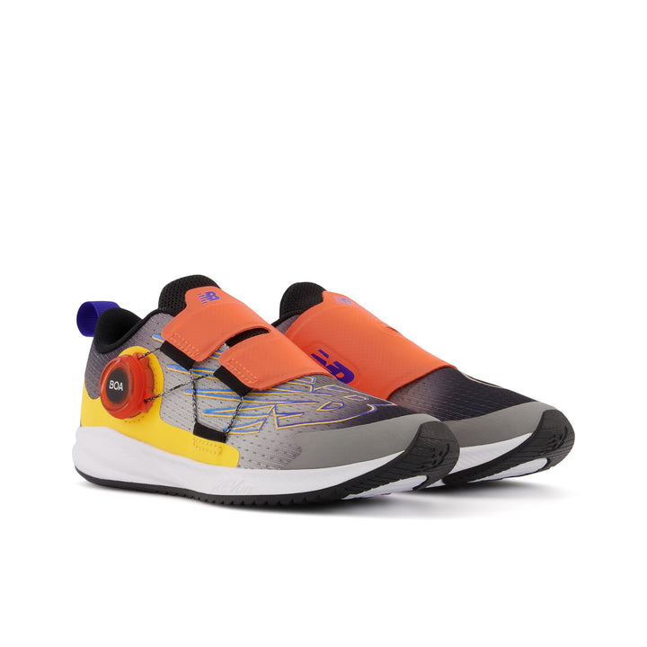 Little Kid's New Balance FuelCore Reveal v3 BOA Color: Black with Infinity Blue & Vibrant Orange