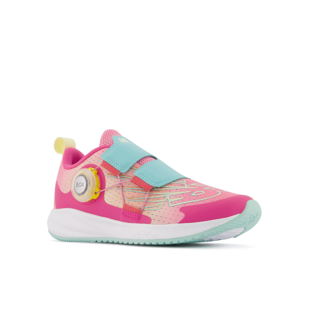 Little Kid's New Balance FuelCore Reveal v3 BOA Color: Hi-Pink with Surf and Peach Glaze (MEDIUM/WIDE WIDTH)