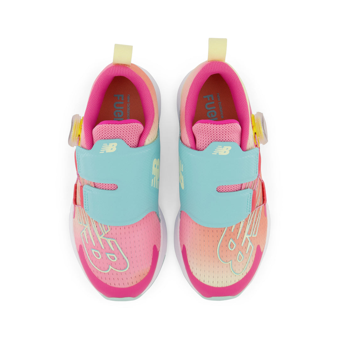 Little Kid's New Balance FuelCore Reveal v3 BOA Color: Hi-Pink with Surf and Peach Glaze (MEDIUM/WIDE WIDTH)