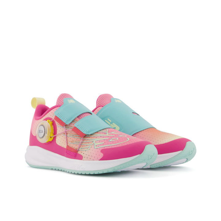 Little Kid's New Balance FuelCore Reveal v3 BOA Color: Hi-Pink with Surf and Peach Glaze (MEDIUM/WIDE WIDTH)