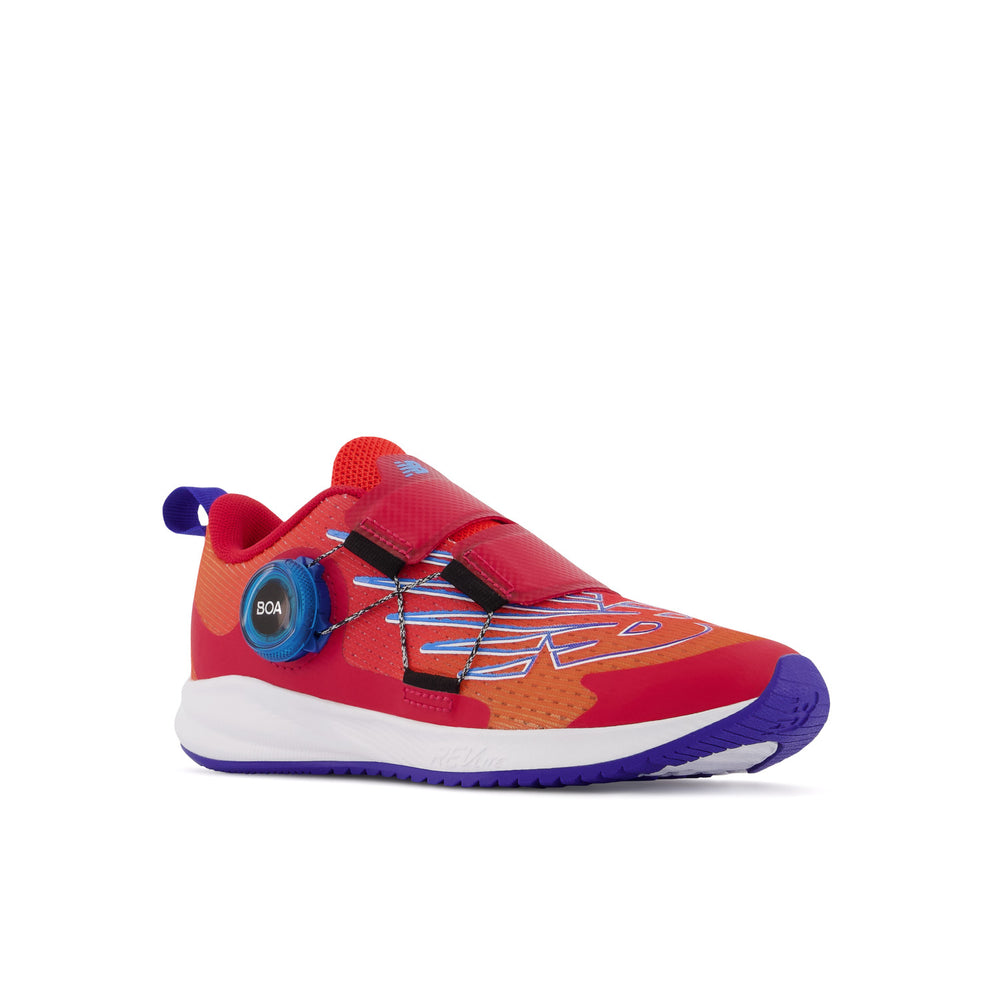 Little Kid's New Balance FuelCore Reveal v3 BOA Color: Neo Flame with Team Red and Infinity Blue