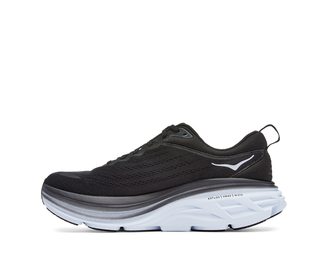 Men's Hoka One One Bondi 8 Color: Black / White 