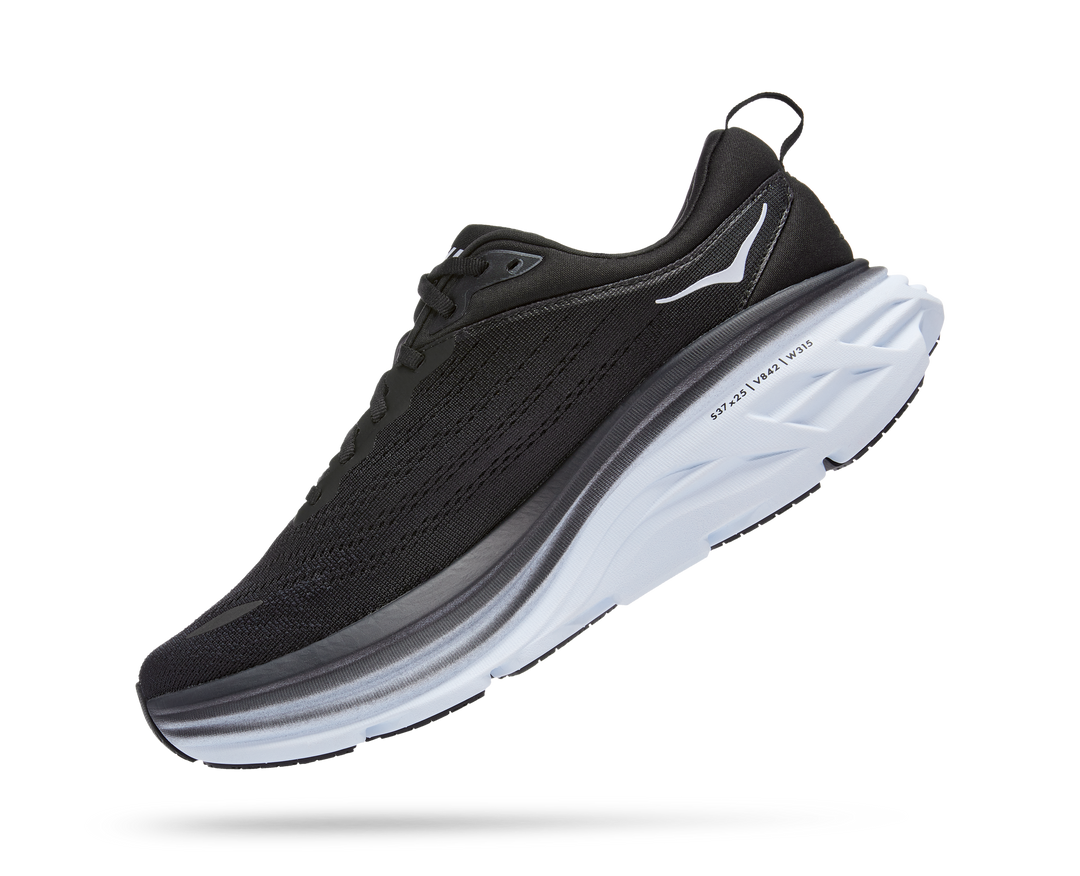 Men's Hoka One One Bondi 8 Color: Black / White 