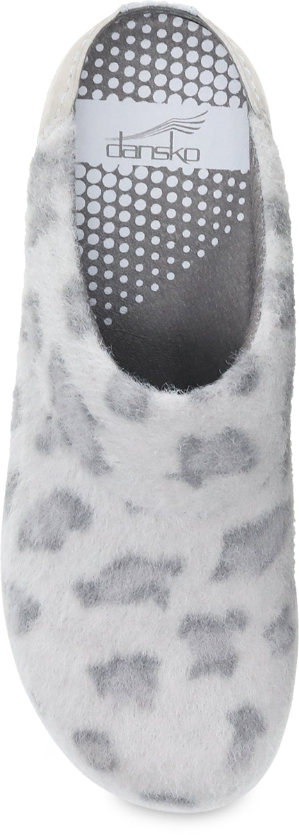 Women's Dansko Lucie Color: Grey Leopard Wool 