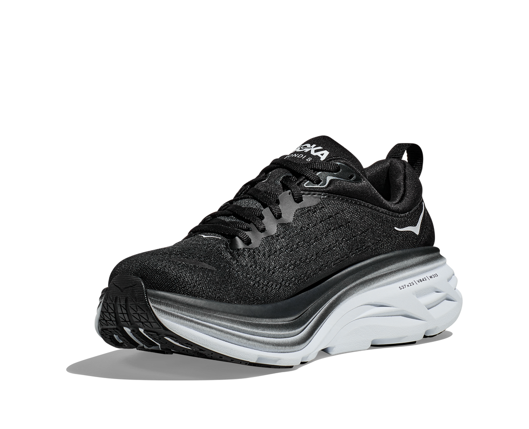 Men's Hoka One One Bondi 8 Color: Black / White 