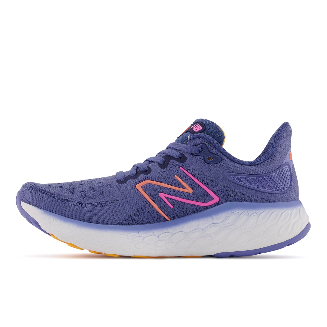 Women's New Balance Fresh Foam X 1080v12 Color: Night Sky with Vibrant Orange and Pink