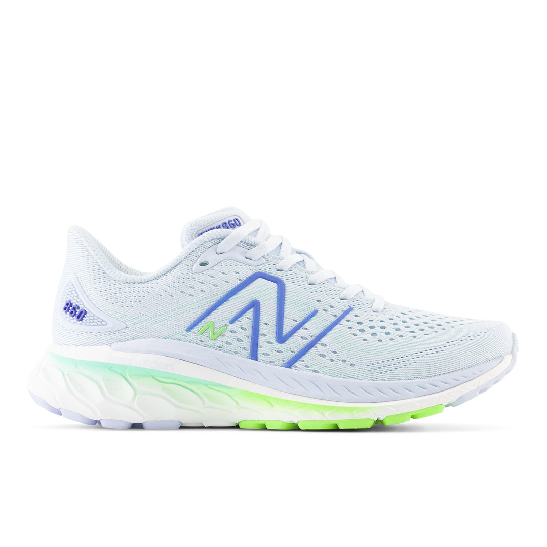Women's New Balance Fresh Foam X 860v13 Color: Starlight with Pixel Green and Bright Lapis