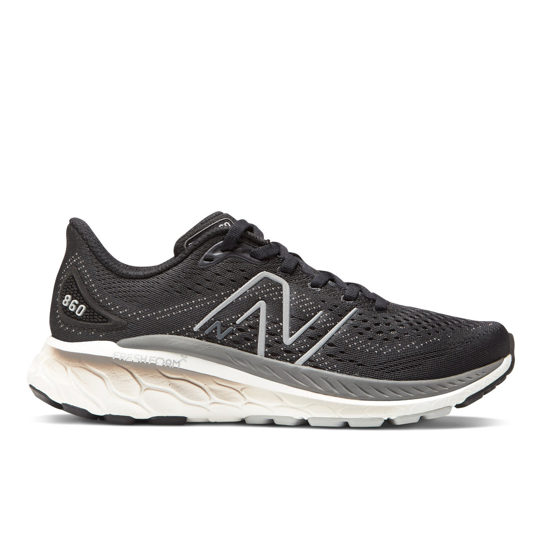 Women's New Balance Fresh Foam X 860v13 Color: Black with White and Castlerock