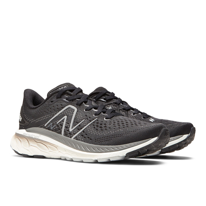 Women's New Balance Fresh Foam X 860v13 Color: Black with White and Castlerock