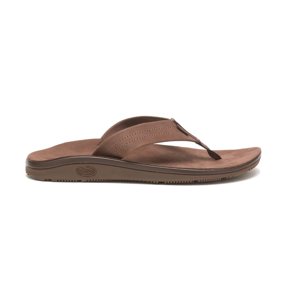 Women's Chaco Classic Leather Flip Color: Dark Brown
