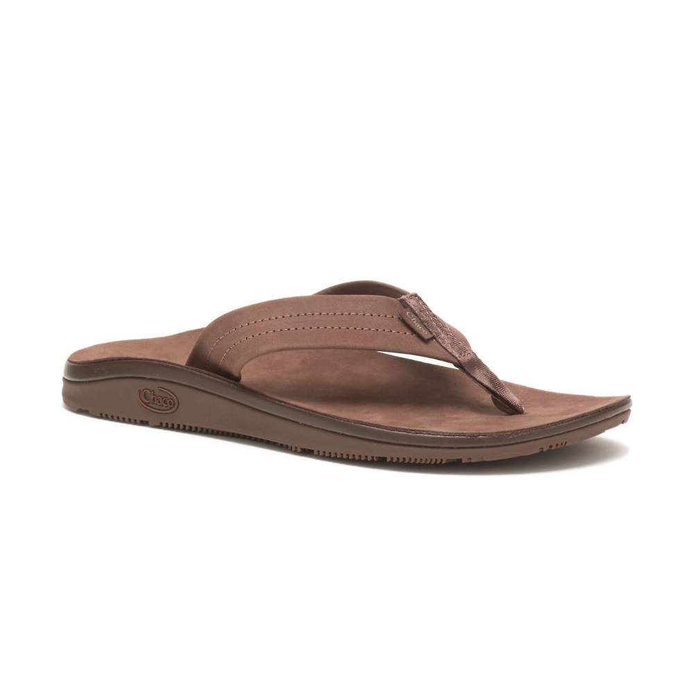 Women's Chaco Classic Leather Flip Color: Dark Brown